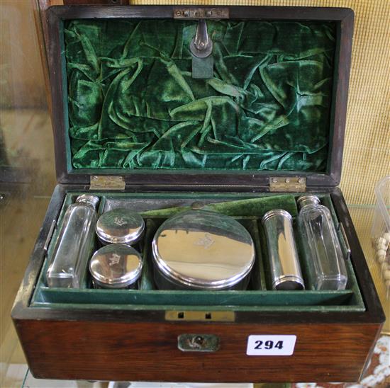 George IV rosewood gentlemans travelling toilet box